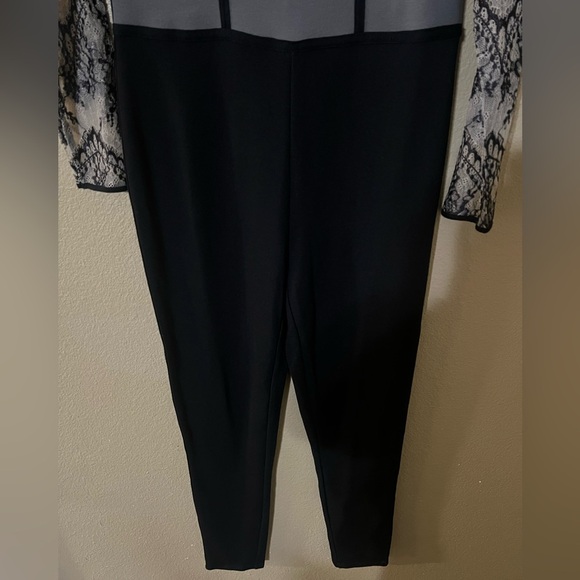 VENUS Black, Gray & Nude Lace Jumpsuit with Fitted Silhouette - Picture 3 of 11